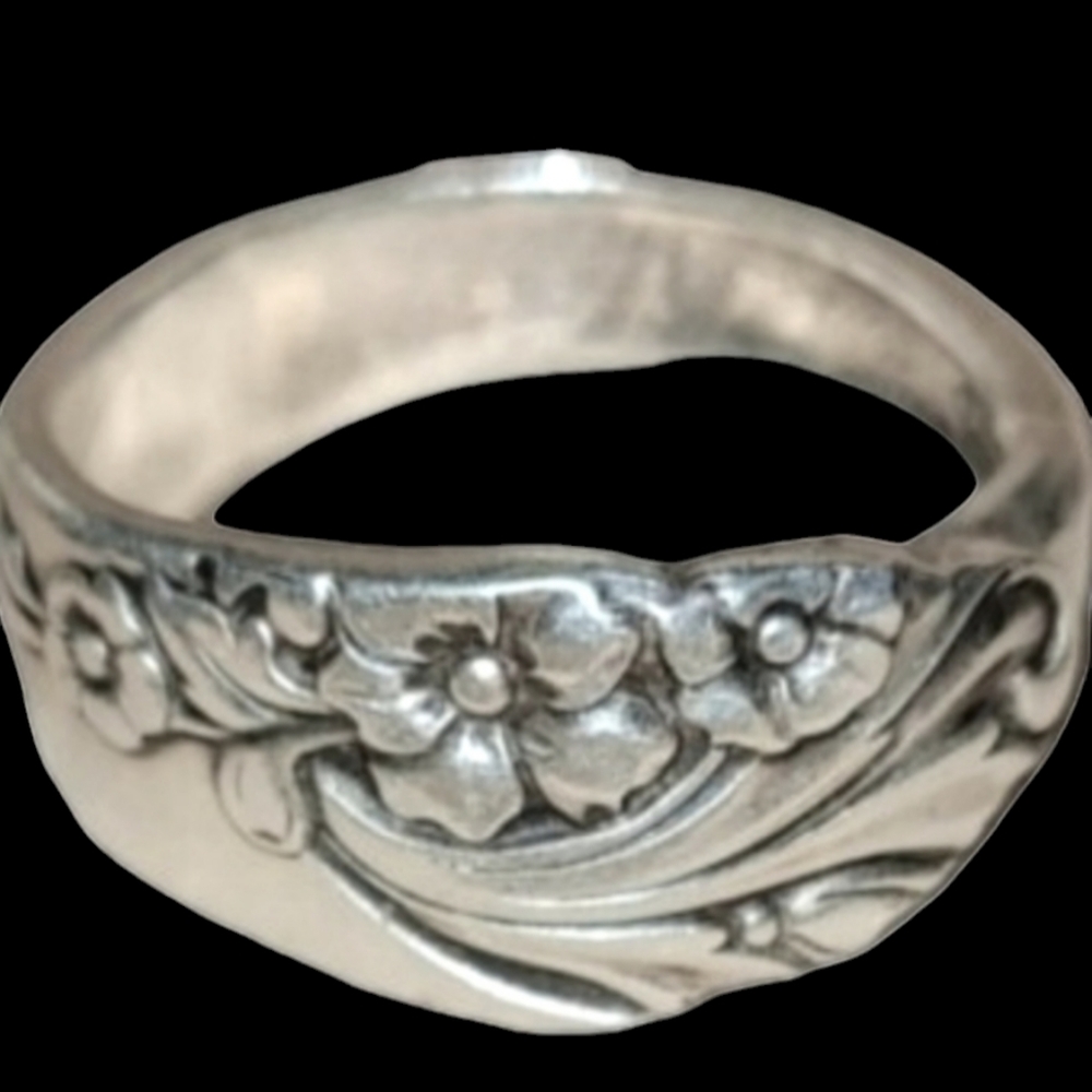 Mens Chunky Boho Spoon Ring Hand Forged Size 13
